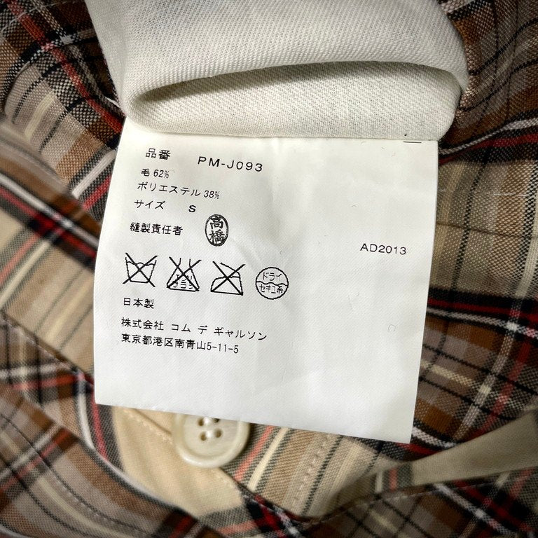 COMME des GARCONS HOMME PLUS 14SS チェック2Bパイピングテーラードジャケット Archive 孵化期 Hatching スタンドカラー ブレザー ブルゾン コート アウター コムデギャルソンオムプリュス メンズ