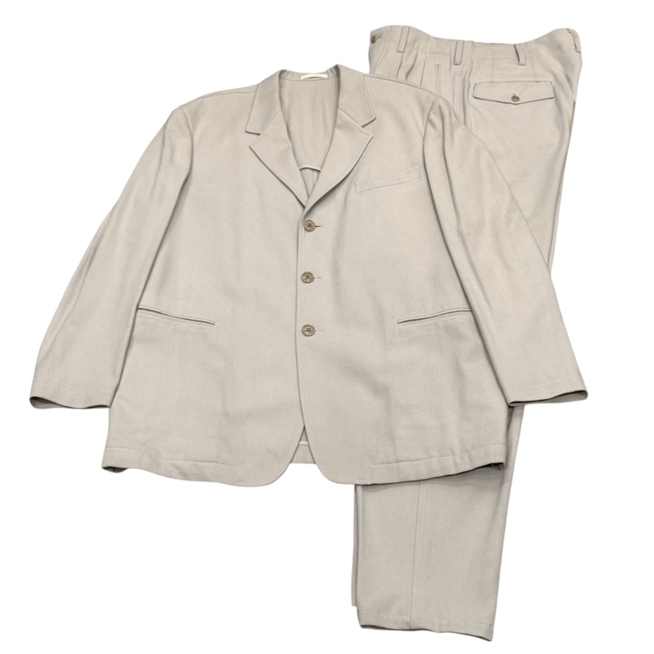 Y's for men ウールセットアップスーツ 3Bテーラードジャケット 2タックワイドテーパードパンツ スラックス トラウザーズ Archive 90s Yohji Yamamoto Pour Homme ヨウジヤマモトプールオム ワイズフォーメン メンズ