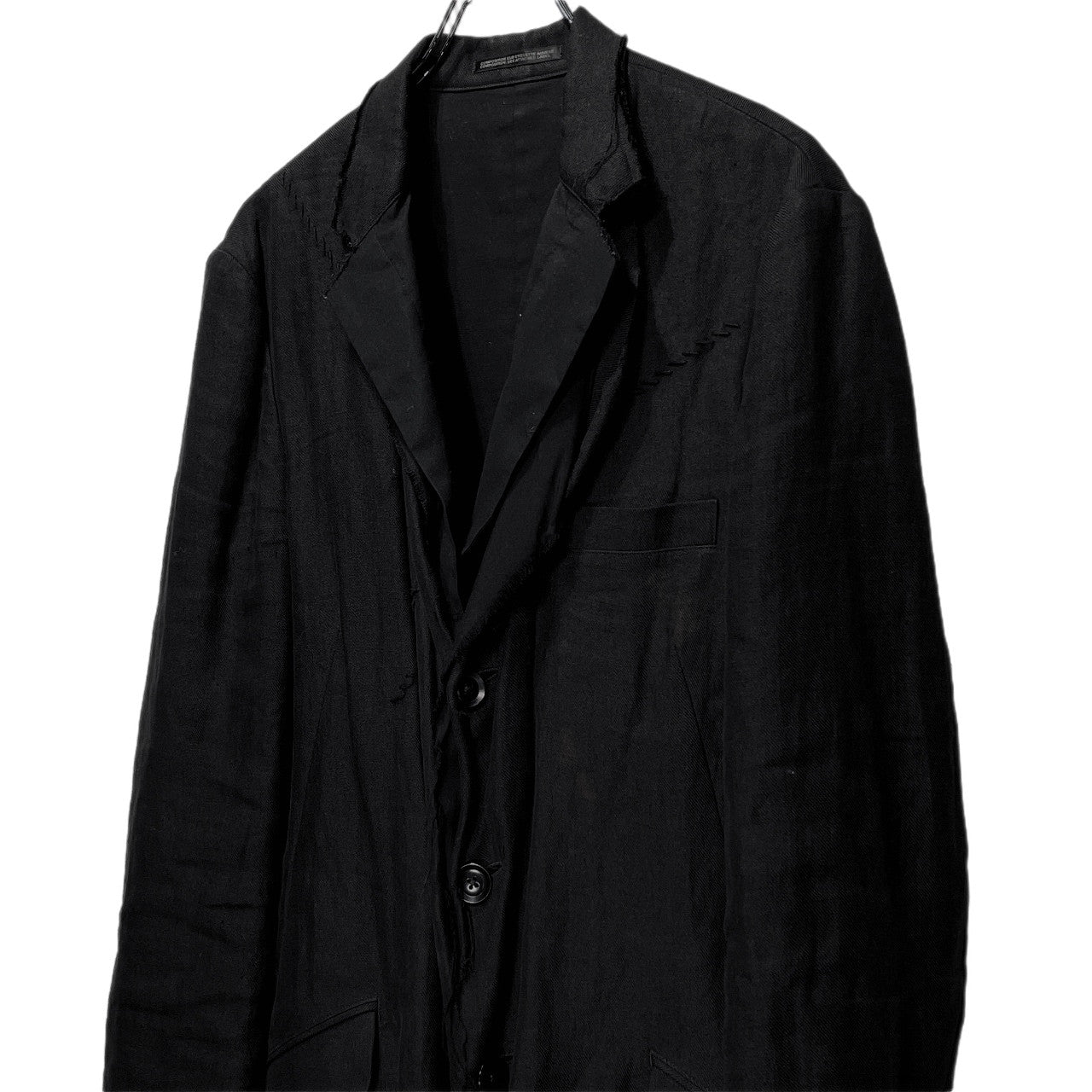 Yohji Yamamoto Pour Homme 22SS 3重レイヤードアシンメトリーカットオフリバーシブルジャケット 3BJ三重裁断 裁ち切り ブルゾン コート アウター HG-J09-800 リネン レーヨン コットン 定価200,200円 ヨウジヤマモトプールオム