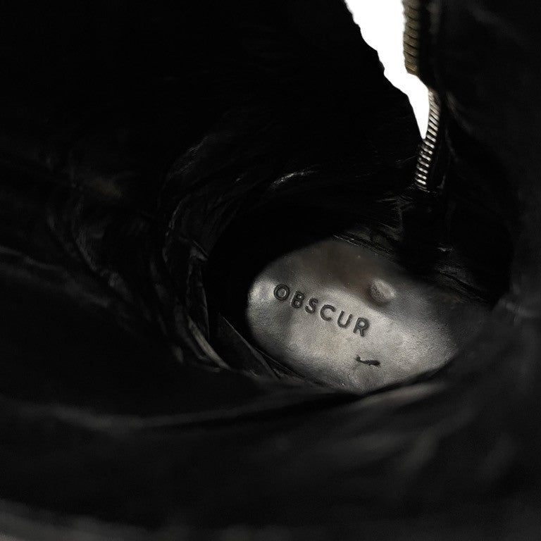 Obscur 16AW ホースレザーサイドジップロングヒールブーツ 希少 シューズ 靴 size 41 スカーステッチ 6228004 AW16-26 41 定価159,840円 オブスキュー メンズ