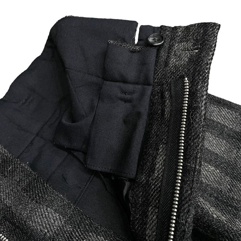 Y's for men ウールツイードブロックチェックワイドテーパードパンツ Archive 70s 80s 初期 Yohji Yamamoto Pour Homme