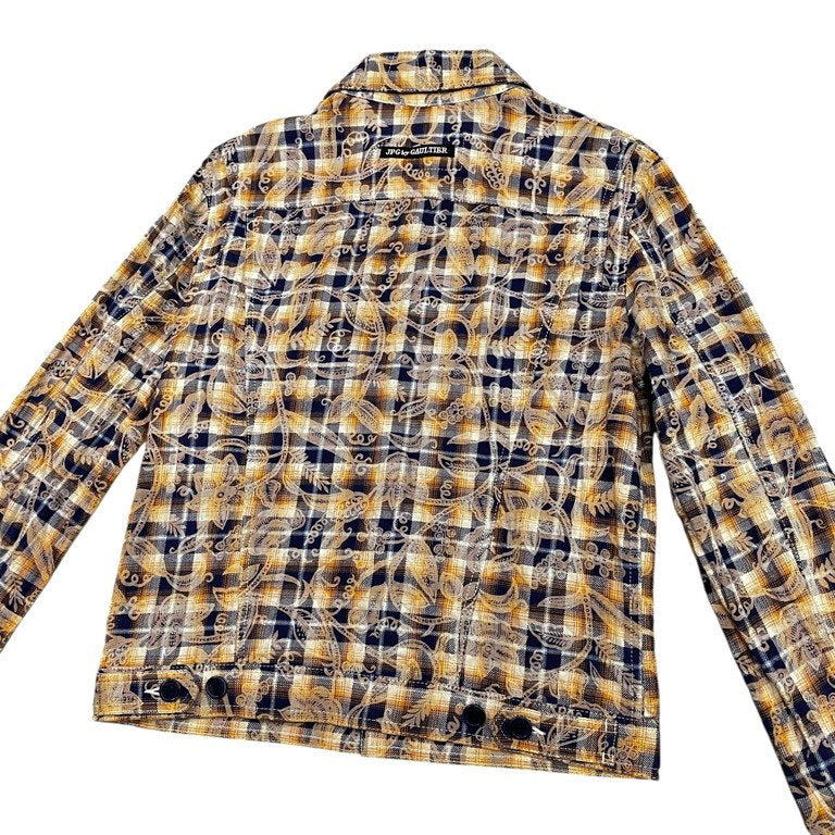 Jean Paul GAULTIER PARIS 04SS ボタニカルプリントフランネルチェックトラッカージャケット Archive 90s 00s JPG 総柄 ジャンポールゴルチエ メンズ