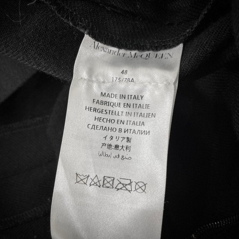 Alexander McQueen 19AW ラムレザーサイドテープスタッズウールスラックス トラウザーズ パンツ 側章 ライン ストライプ ボトムス アレキサンダーマックイーン メンズ