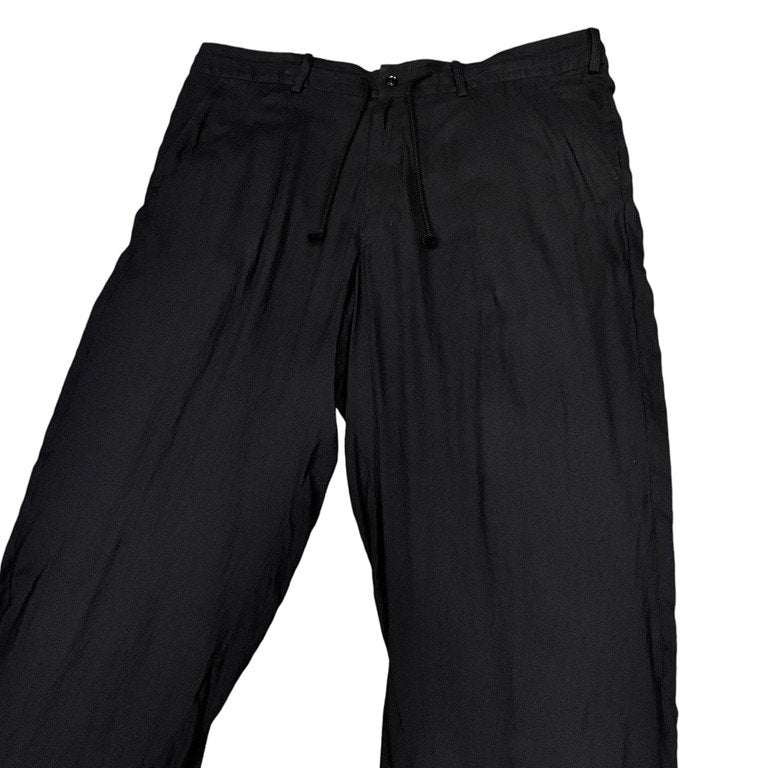 S'YTE Yohji Yamamoto テンセルビエラバックフレアシームカラスパンツ 名作 Archive ドローストリング イージー ボトムス サイト ヨウジヤマモト Pour Homme プールオム メンズ レディース ユニセックス