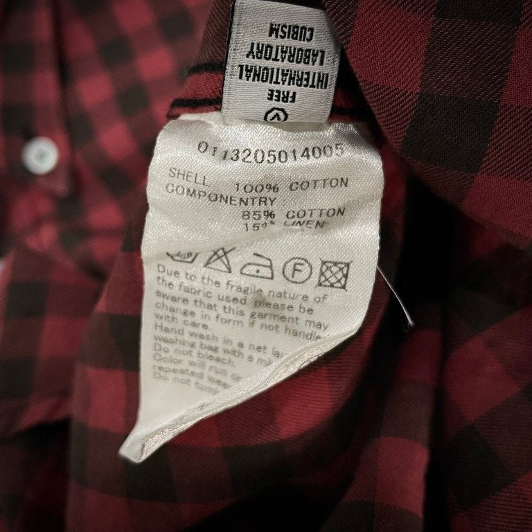 visvim ALBACORE SHIRT L/S IT RED CHECK ギンガムチェックエルボーパッチボタンダウンアルバコアシャツ ブラウス トップス ビズビム ヴィズヴィム メンズ