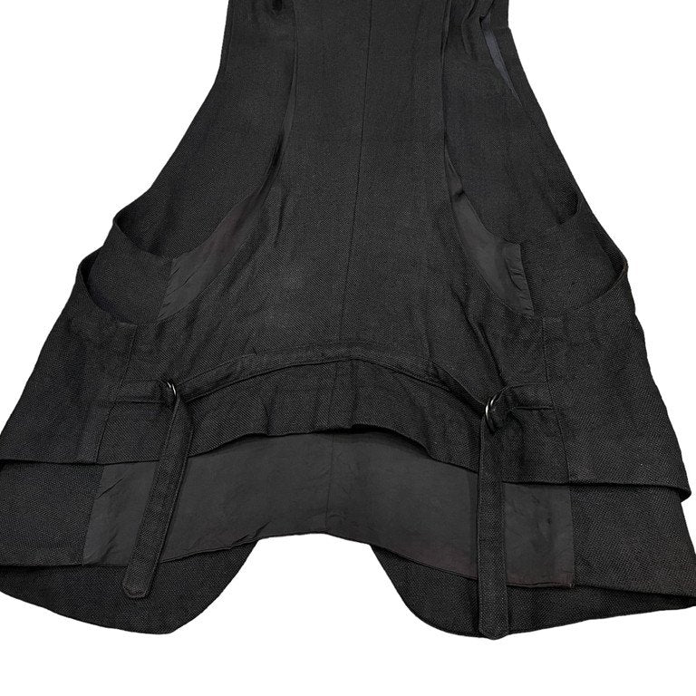 nude:masahiko maruyama リネンコットンレイヤードフーデッドロングベスト ノースリーブ ジャケット コート アウター