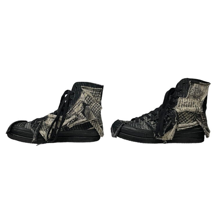 Yohji Yamamoto Pour Homme 22SS LINEN NEWSPAPER PRINT HIGH CUT SNEAKER リネンニュースペーパーパッチワークハイカットスニーカー シューズ 靴 クツ 新聞紙 LOOK9 ヨウジヤマモトプールオム メンズ