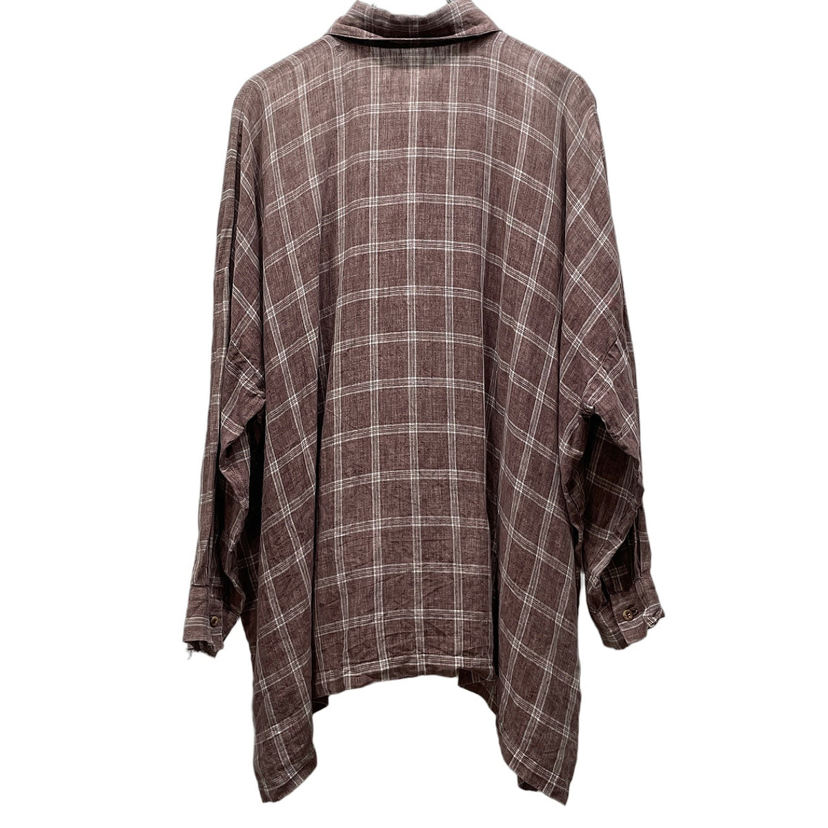 eskandar 平面パターンリネンチェックオーバーサイズシャツ ブラウス 80s 90s Archive エスカンダー SHIRIN GUILD メンズ レディース ユニセックス