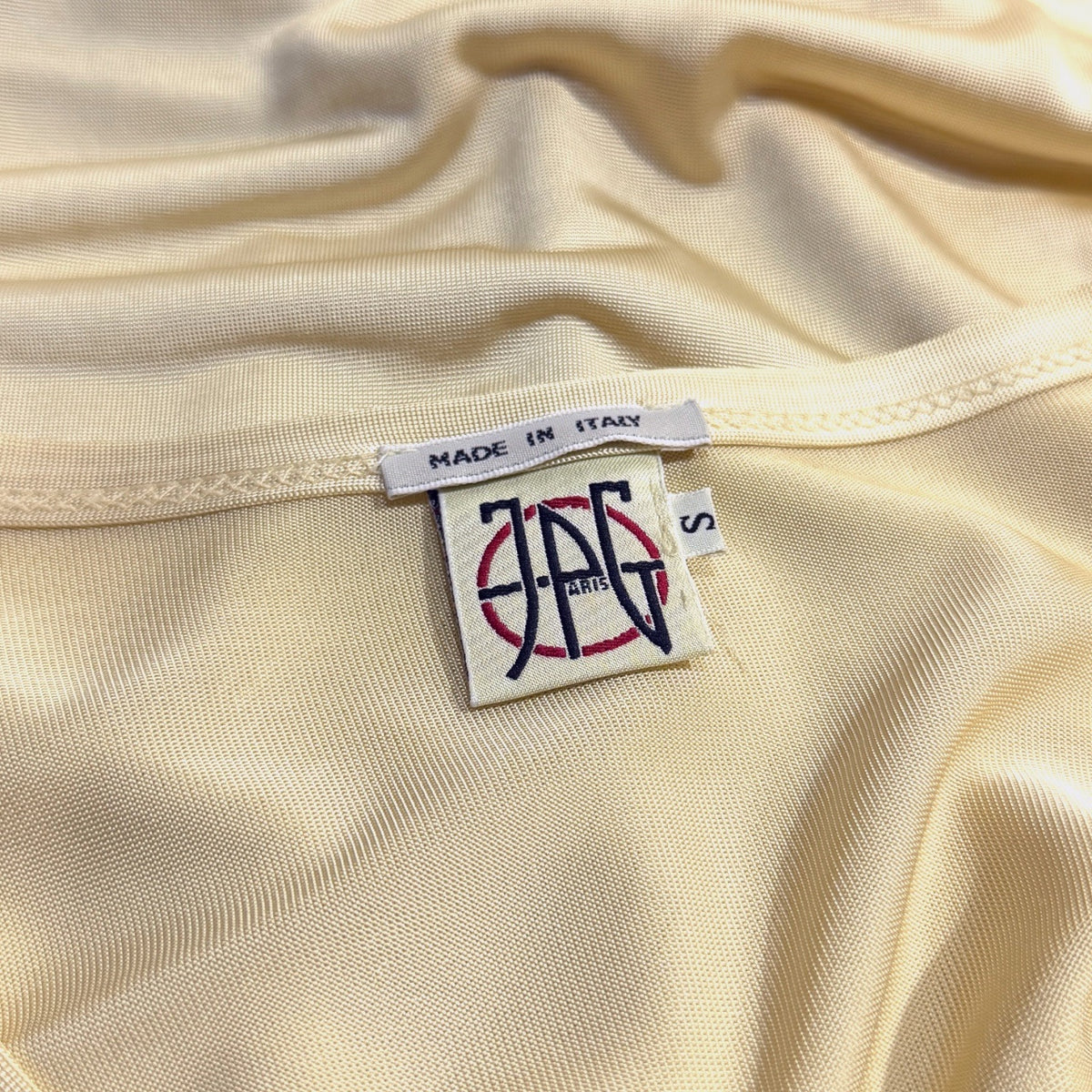 Jean Paul GAULTIER PARIS フレアスリーブロゴプリントレーヨンカットソーワンピース Archive 90s 00s JPG ジャンポールゴルチエ ゴルチェ レディース