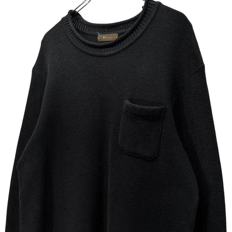 Y's for men クルーネックポケットデザインコットンニットセーター トップス Archive 90s Yohji Yamamoto Pour Homme ヨウジヤマモトプールオム ワイズフォーメン メンズ