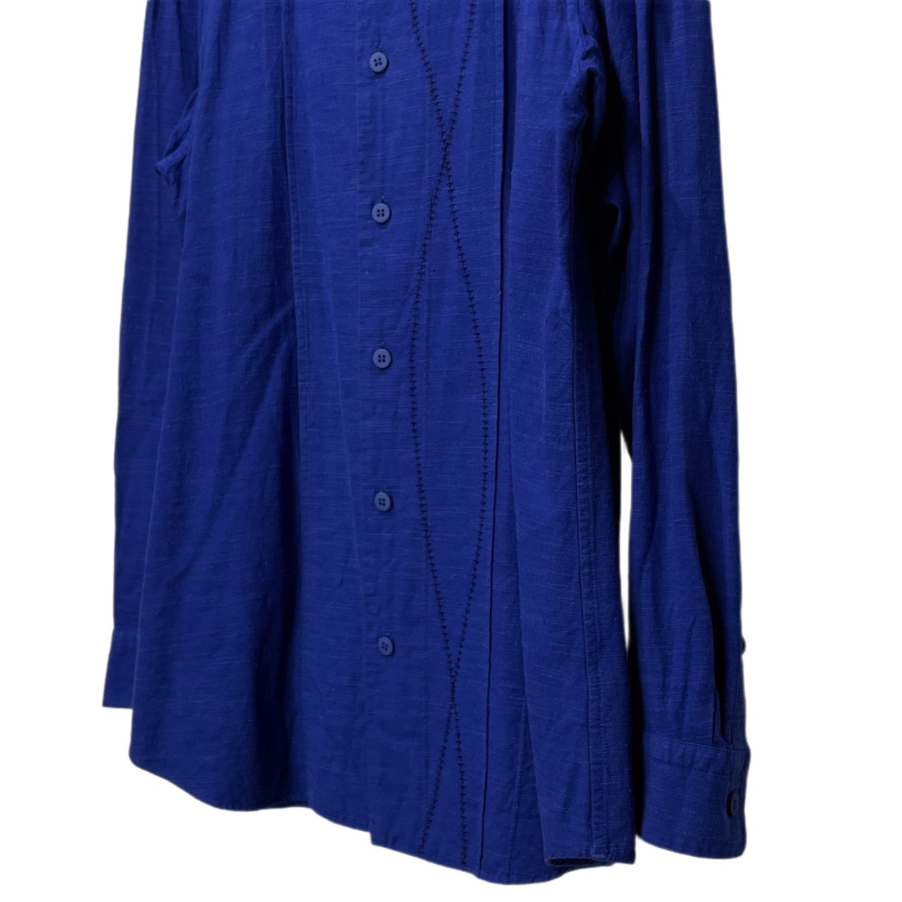 ISSEY MIYAKE MEN 17AW コットンモダールフロント刺繍ノーカラーシャツ ブラウス トップス イッセイミヤケメン メンズ