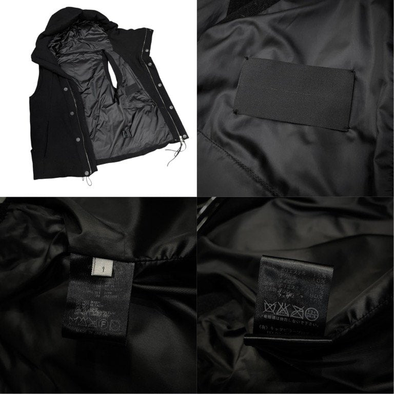 The Viridi-anne 16AW ウールフランネルハイネックスナップボタンダウンベスト ノースリーブ ジャケット ブルゾン コート アウター ヴィリジアン メンズ