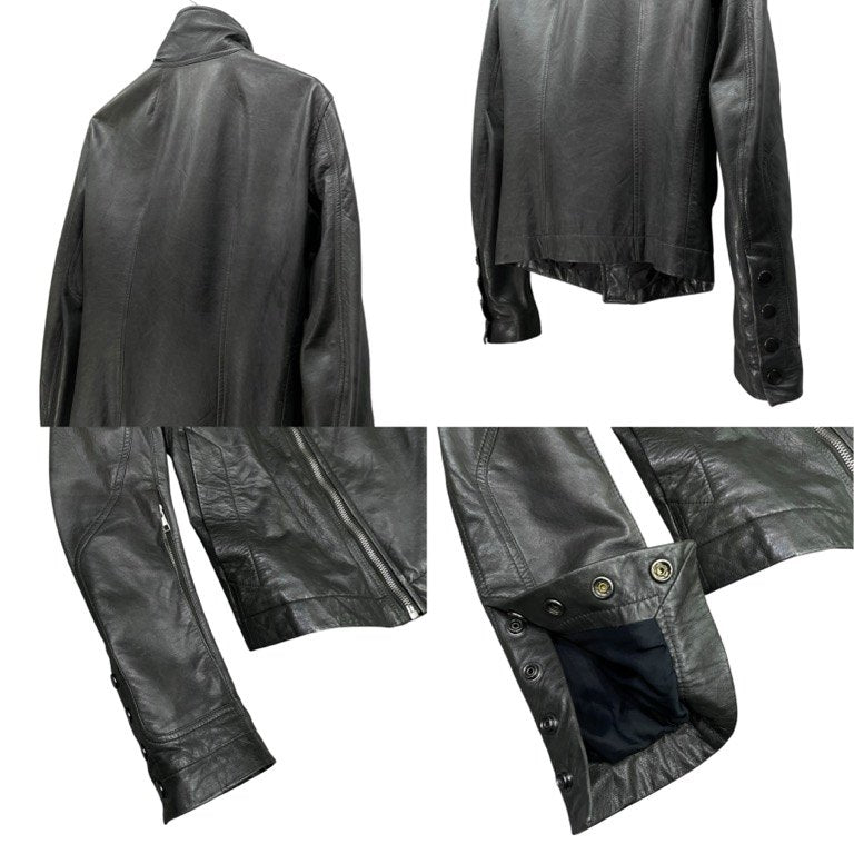 Rick Owens 14AW ラムレザーハイネックレザージャケット MOODY FW ブルゾン コート アウター ライダース バイカー リックオウエンス メンズ