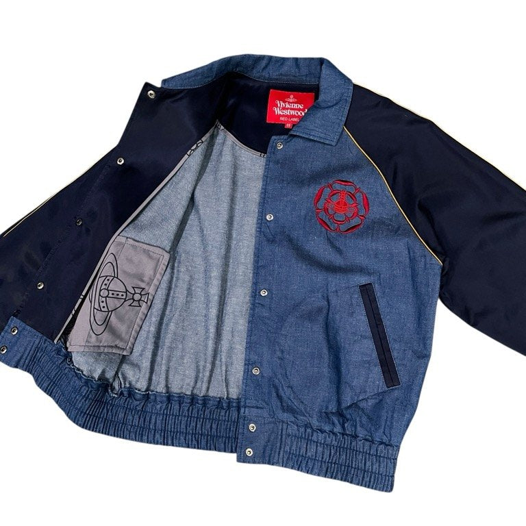 Vivienne Westwood RED LABEL 20SS コットンリネンライトオンスデニムオーブ刺繍袖切替ブルゾン ジャケット コート アウター ヴィヴィアンウエストウッド レッドレーベル レディース