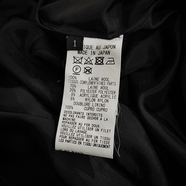 Y's 19AW ウールギャバジンカットアウトニット切替裁ち切りワイドパンツ カットオフ サスペンダーボタン ボトムス Yohji Yamamoto ワイズ ヨウジヤマモト レディース メンズ ユニセックス