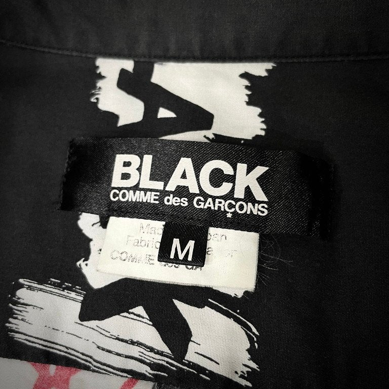 BLACK COMME des GARCONS 16SS ランダムカッティングアートプリントシャツ 変形 総柄 ブラウス トップス ブラック コムデギャルソン メンズ レディース ユニセックス