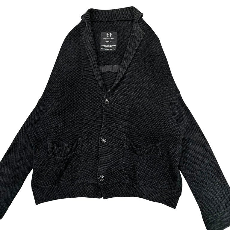Y's ワッフルコットンバックドローコードシャーリングジャケット カーディガン トップス アウター Yohji Yamamoto Femme ワイズ ヨウジヤマモトファム レディース