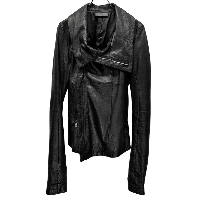 EKAM ラムレザージップアップハイネックレザージャケット シングル ライダース ブルゾン コート アウター エカム メンズ