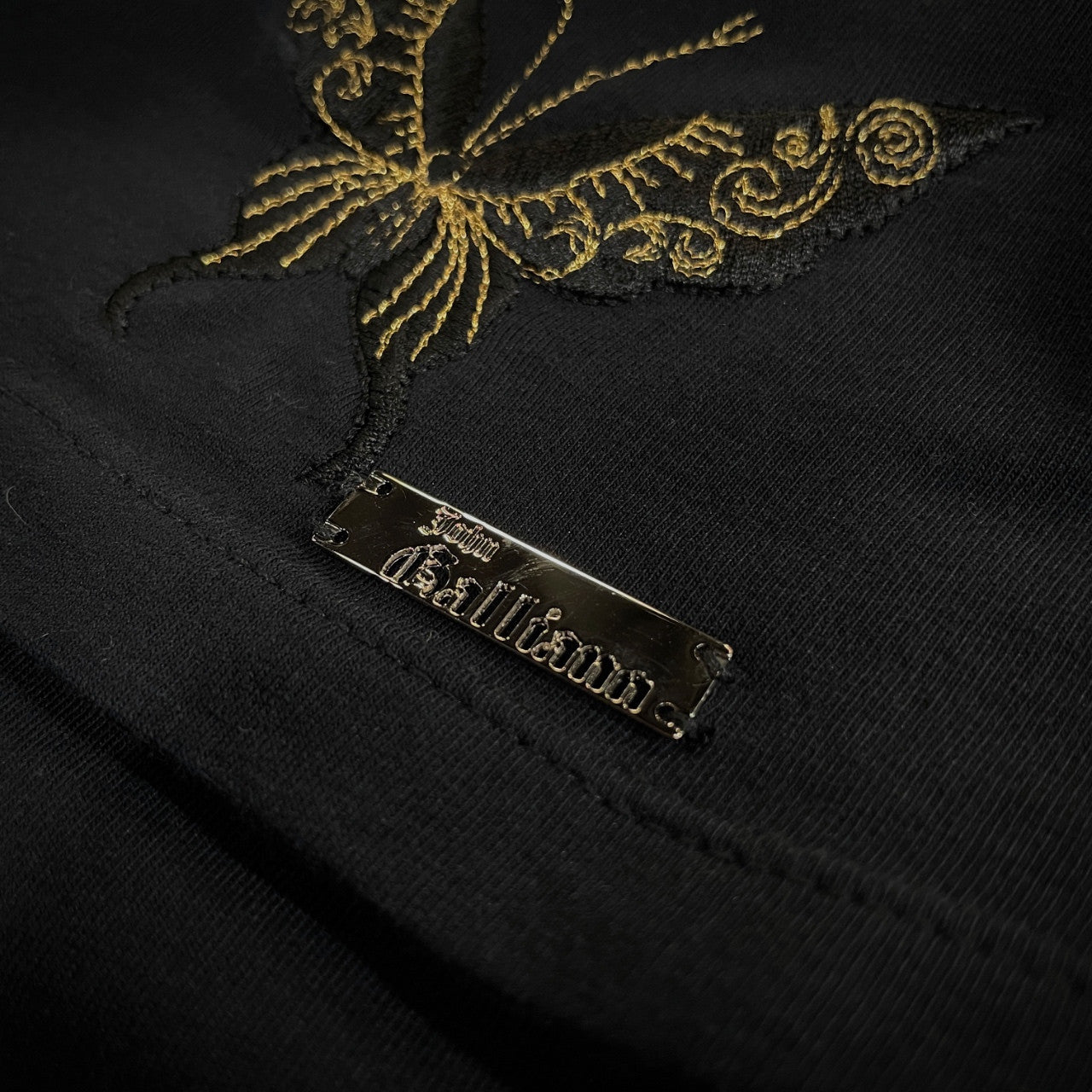 John Galliano 蝶々刺繍フリルタンクトップ ノースリーブカットソー Tシャツ トップス Archive ジョンガリアーノ レディース