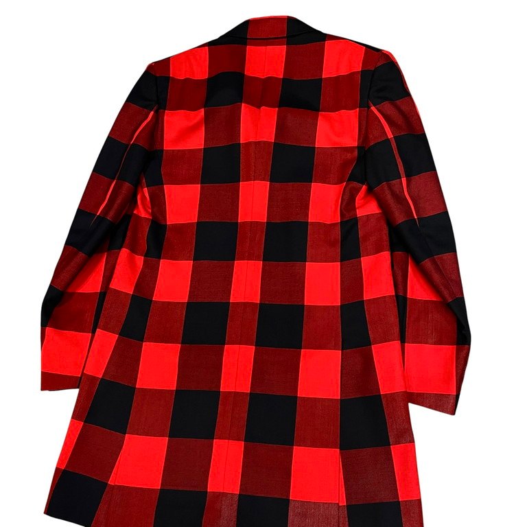 Vivienne Westwood 24SS 赤バッファローチェックピークドラペルロングテーラードジャケット チェスターコート 国内極少入荷 IMPORT インポート コレクションライン ブルゾン アウター ヴィヴィアンウエストウッド メンズ