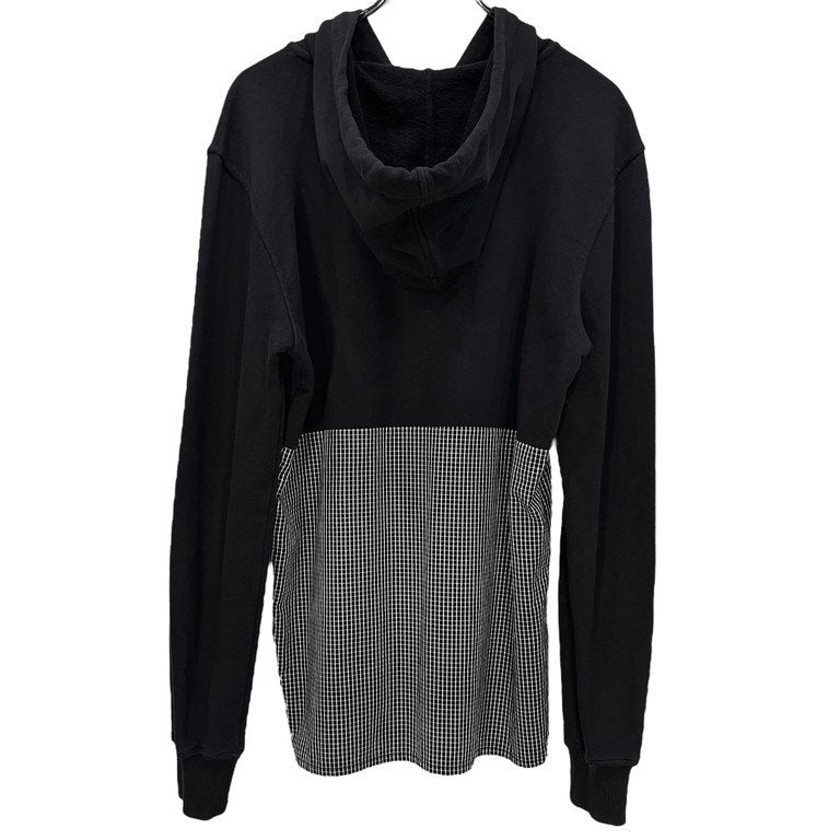 KRIS VAN ASSCHE 14SS ギンガムチェックシャツ切替スウェットパーカー フーディ トップス Archive クリスヴァンアッシュ メンズ