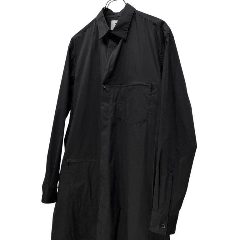 Y-3 20SS CLASSIC SHIRT ジップデザインストレッチブロードロングシャツ ブラウス トップス ロゴ 定価30,800円 Yohji Yamamoto adidas ヨウジヤマモト アディダス ワイスリー メンズ レディース ユニセックス