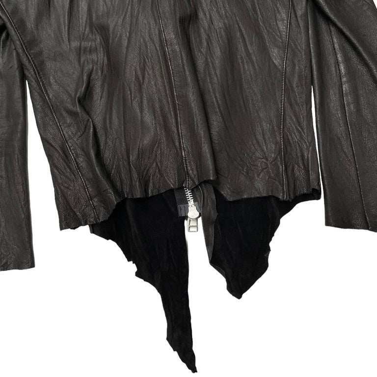 Johan CHAOS別注 ラムレザーカットオフアシンメトリージップアップジャケット