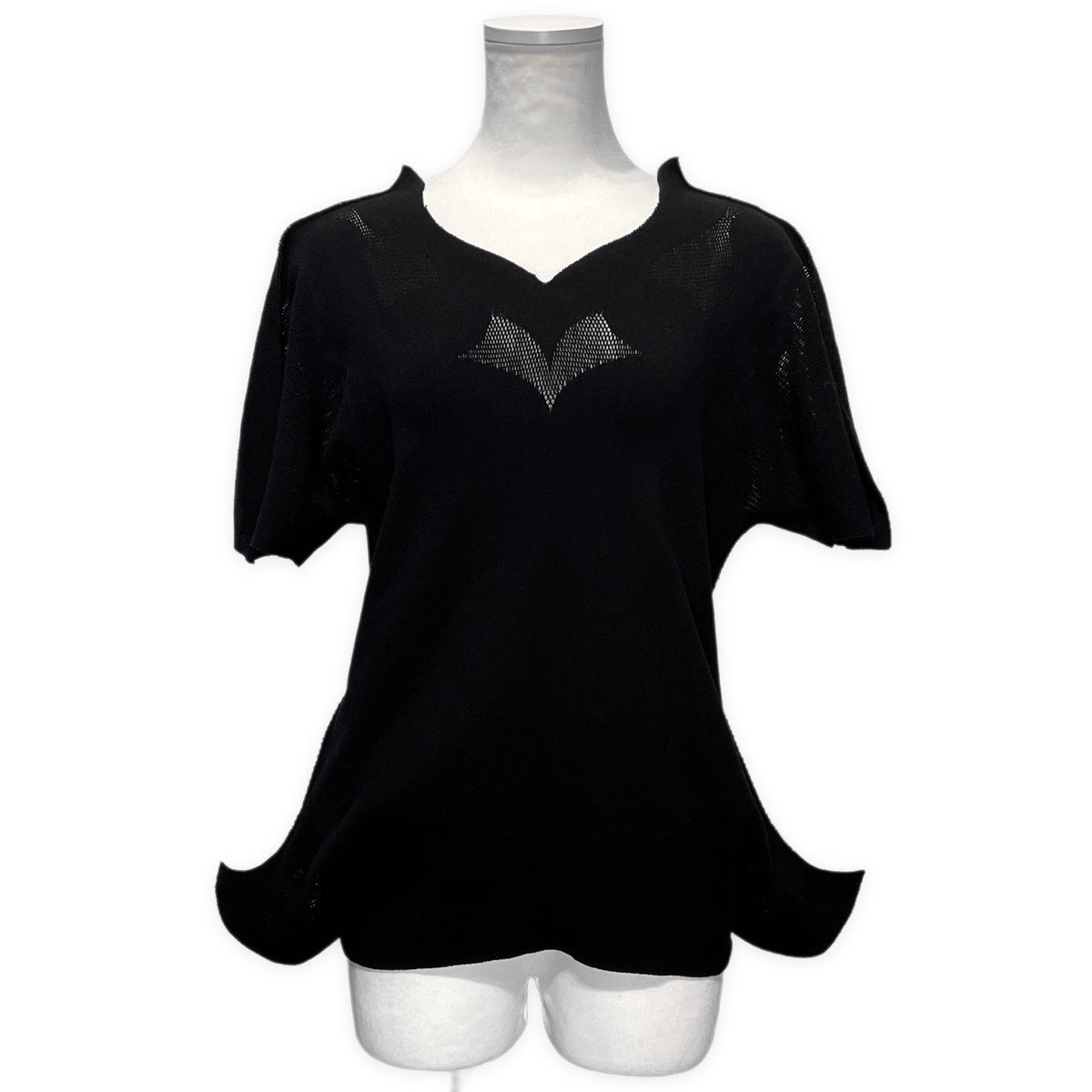 ISSEY MIYAKE FETE 立体デザイン透かし編みサマーニットトップス カットソー Tシャツ 半袖 レディース イッセイミヤケ