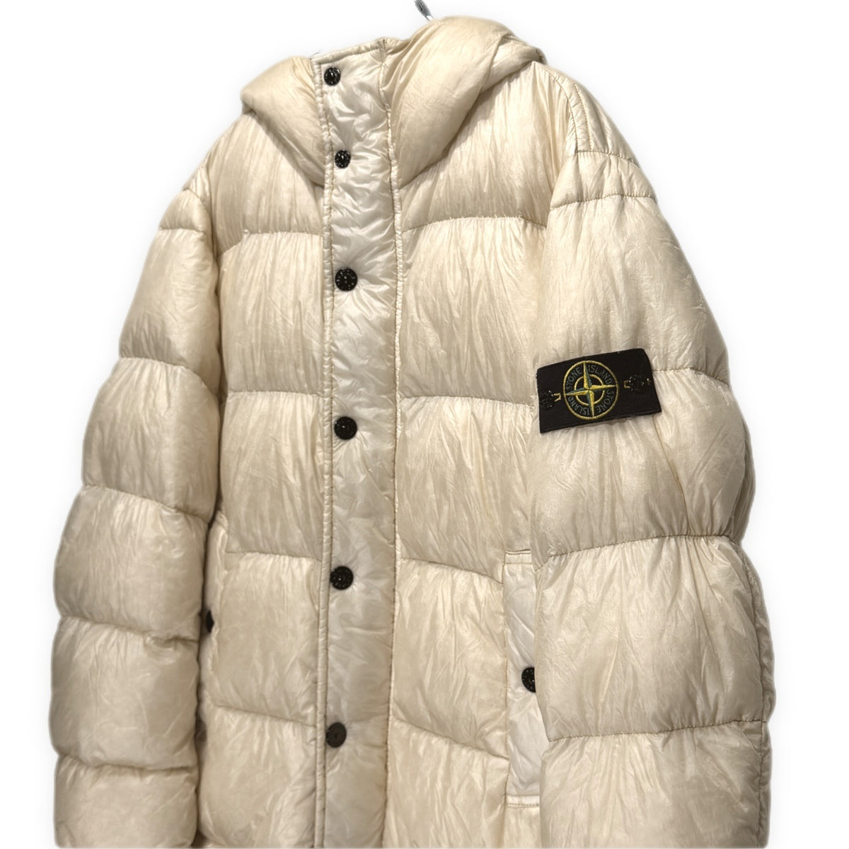 STONE ISLAND 14AW GARMENT DYED DOWN_26 GR X SQM_N ガーメントダイホワイトダックダウンジャケット ブルゾン コート アウター XL 製品染め ストーンアイランド メンズ