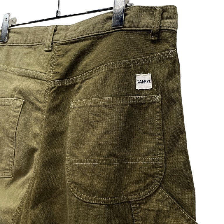 GANRYU 13SS ヴィンテージディテールアシンメトリーコットンクロップドサルエルパンツ ボトムス 股リベット オフセットベルトループ ペインター Archive COMME des GARCONS ガンリュウ コムデギャルソン メンズ