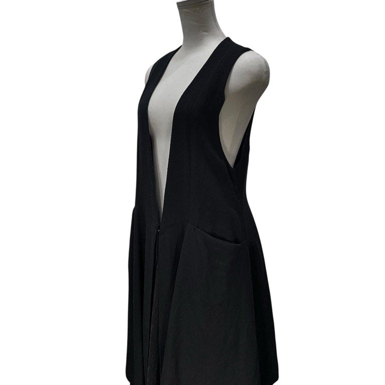 LIMI feu 17AW キュプラレイヤードウールフラノロングベスト ノースリーブ ワンピース ジャケット コート アウター Yohji Yamamoto Femme リミフゥ ヨウジヤマモト レディース