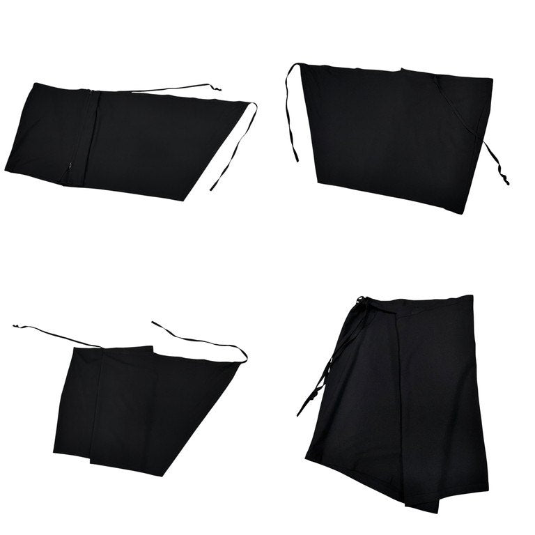 ANN DEMEULEMEESTER ストレッチウールジャージージップアップレイヤード巻きスカート ボトムス パンツ Archive アンドゥムルメステール レディース