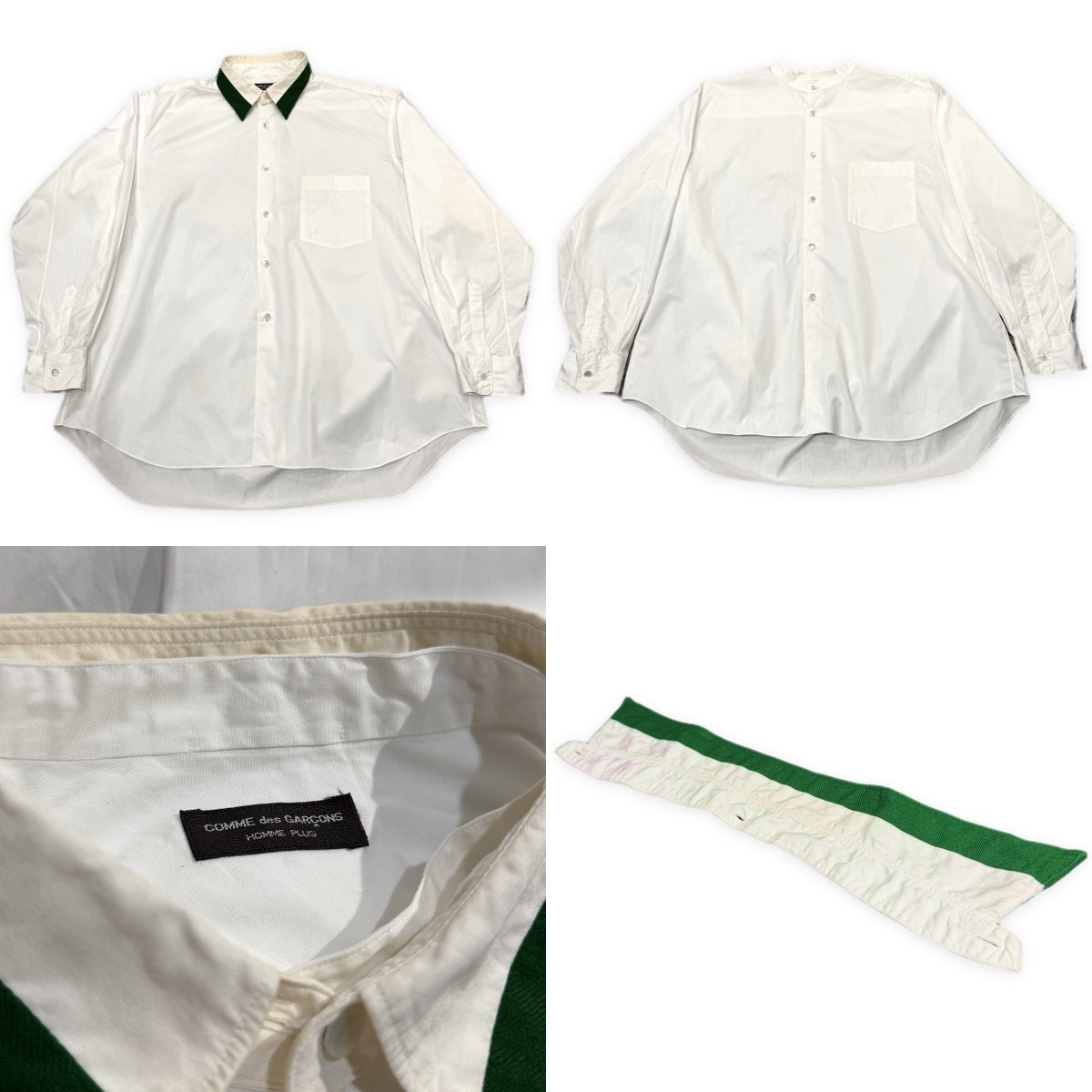 COMME des GARCONS HOMME 89SS コットンブロードラインデザインシャツ ブラウス トップス Archive 80s コムデギャルソンオム メンズ