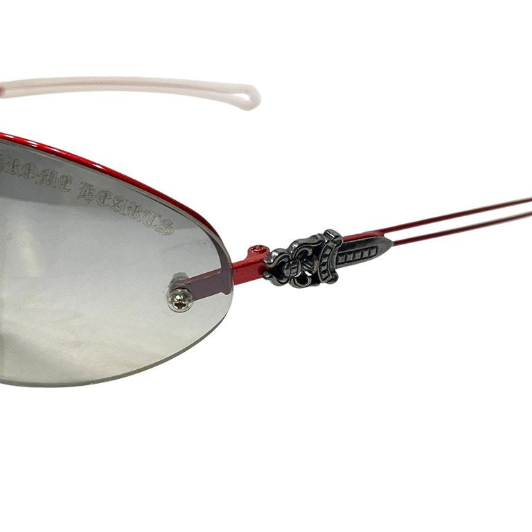 CHROME HEARTS DRAGPIPE3 D.P. III サイドダガーフォックスフレームハーフリムサングラス 眼鏡 メガネ アイウェア 服飾雑貨 小物 CH クロムハーツ メンズ レディース ユニセックス