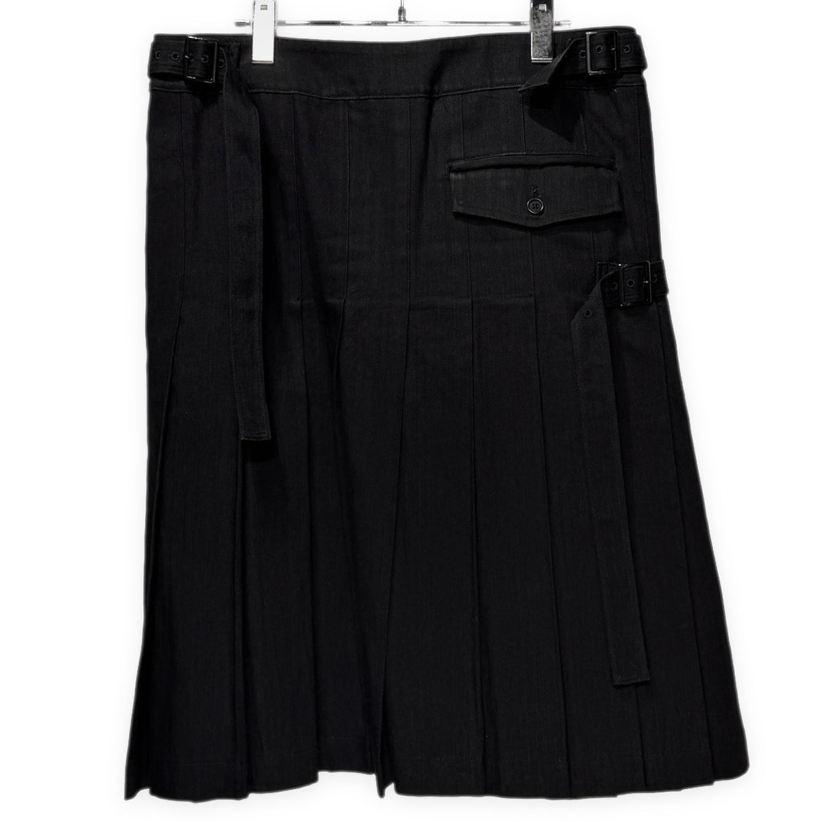 Yohji Yamamoto Pour Homme 16AW ブラックデニム手織りプリーツキルトスカート 巻き ボトムス パンツ Archive ヨウジヤマモトプールオム メンズ