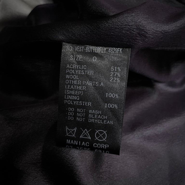 if six was nine ダブルフェイスフラワージャカードアシンメトリーベスト カットオフ ノースリーブ ジャケット アウター 花柄 イフシックスワズナイン メンズ