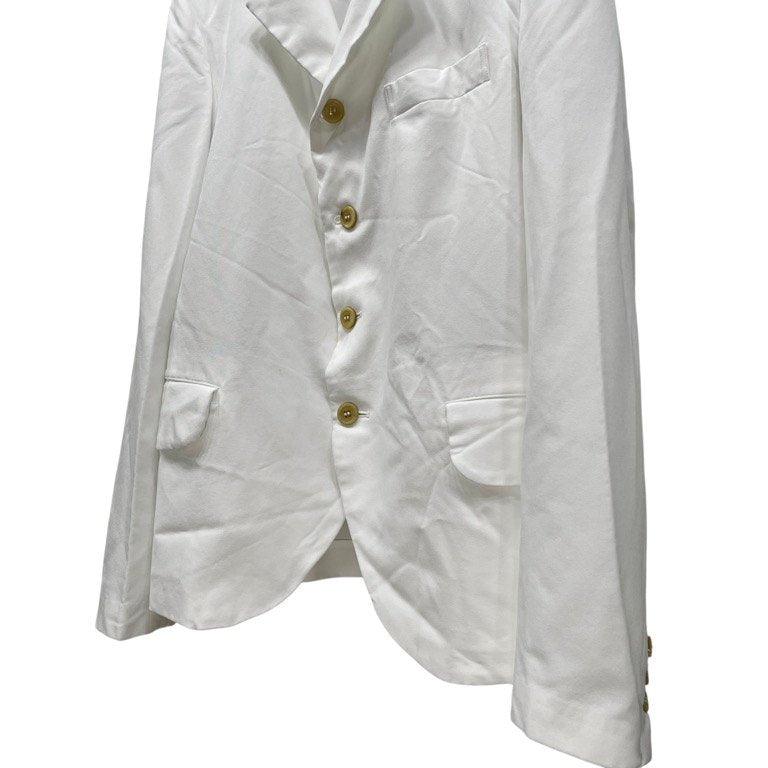 BLACK COMME des GARCONS 21SS ポリエステル皺加工ホワイトテーラードジャケット ブレザー コート アウター CdG ブラック コムデギャルソン メンズ レディース ユニセックス