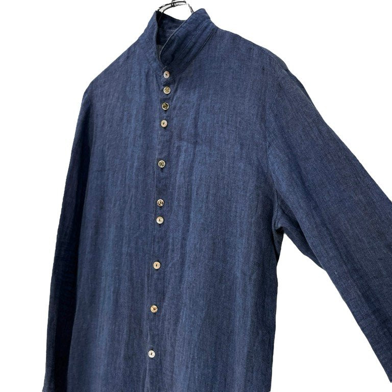 MARC POINT リネンカットオフラウンドロングシャツ ブラウス トップス マークポイント メンズ