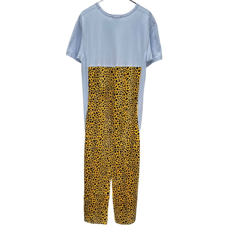 COMME des GARCONS HOMME PLUS 18SS バックレオパードフリースドッキング燕尾ロングカットソー Tシャツ Archive disco ディスコ期