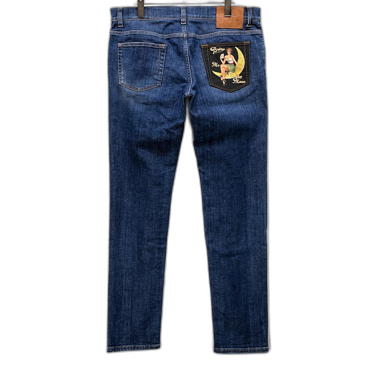 DOLCE&GABBANA Bring Me To the Moon アートプリントバックポケットダメージ加工スキニーデニムパンツ ジーンズ D&G ボトムス SKINNY ドルチェアンドガッバーナ メンズ
