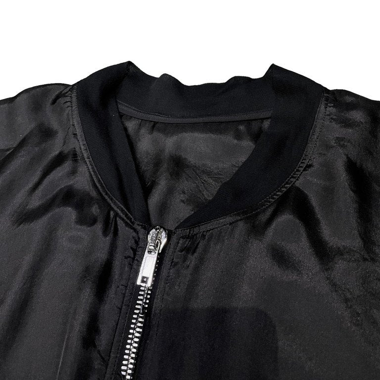 Rick Owens 24SS SL PONCHO FLIGHT シルクポンチョフライトジャケット LIDO LOOK12 コレクションモデル 希少 レア コート 国内入荷極少 定価235,400円 未使用タグ付 付属品完備 ハンガー RR01D3904SH リックオウエンス メンズ