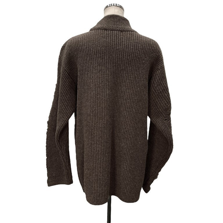 ISSEY MIYAKE 81AW ボタンアップフリンジデザインモックネックプルオーバーニットセーター トップス Archive 80s イッセイミヤケ レディース