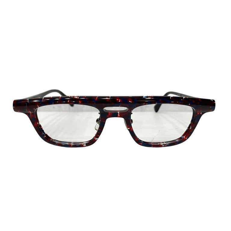FACTORY900 17SS fa-1114 Col.239 Red Blue Pattern ツーブリッジフレームスクエアレンズシェイプメガネ アイウェア 眼鏡 廃盤 ファクトリー900 メンズ レディース ユニセックス