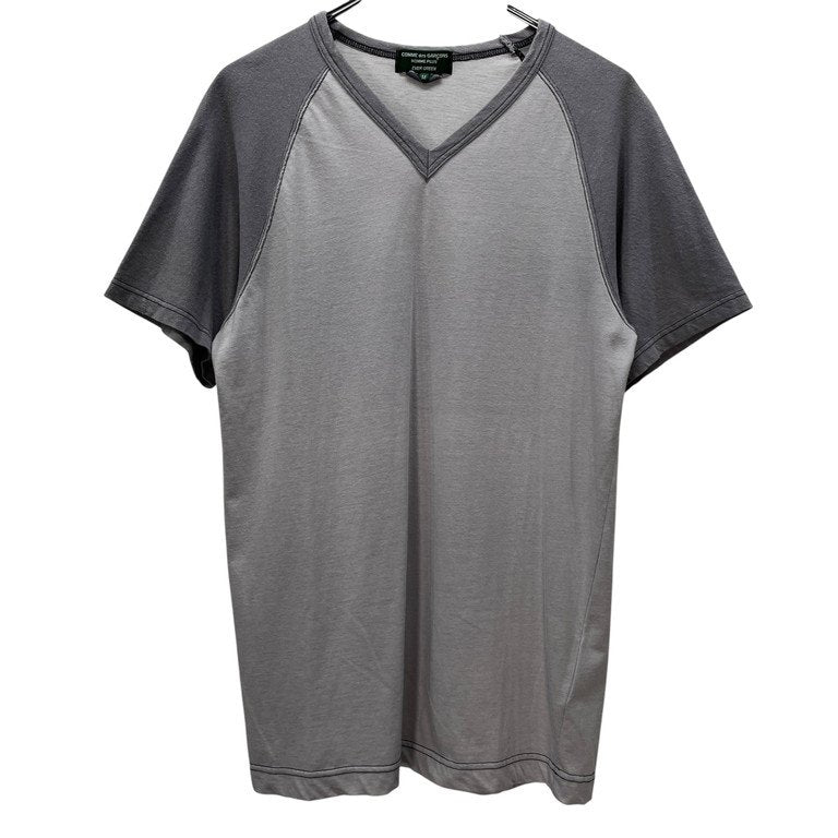 COMME des GARCONS HOMME PLUS EVER GREEN 03AW カーブ復刻 ラグランスリーブツートーンVネックTシャツ カットソー Tee T-shirt トップス バイカラー Archive 09SS Curve コムデギャルソンオムプリュス エバーグリーン メンズ
