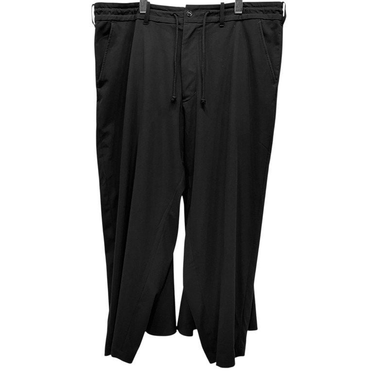 S'YTE Yohji Yamamoto ポリエステルレーヨンギャバジンフレアシームカラスパンツ 名作 Archive ドローストリング イージー ボトムス サイト ヨウジヤマモト Pour Homme プールオム メンズ レディース ユニセックス