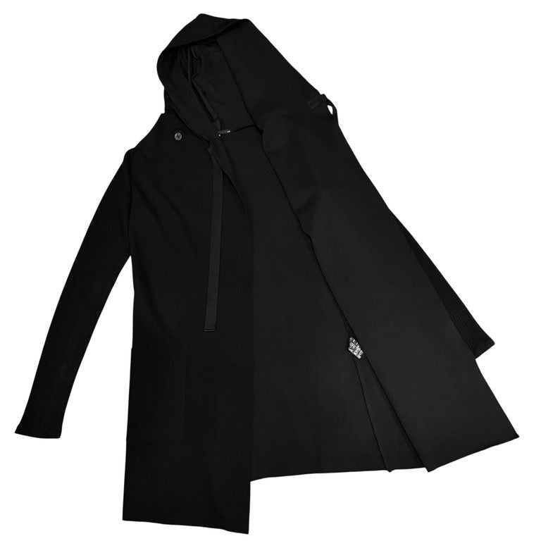 A.F HOMME ウールジャージーニットスリーブフーデッドロングコート 現A.F ARTEFACT パーカー カーディガン ジャケット アウター エーエフ オム メンズ