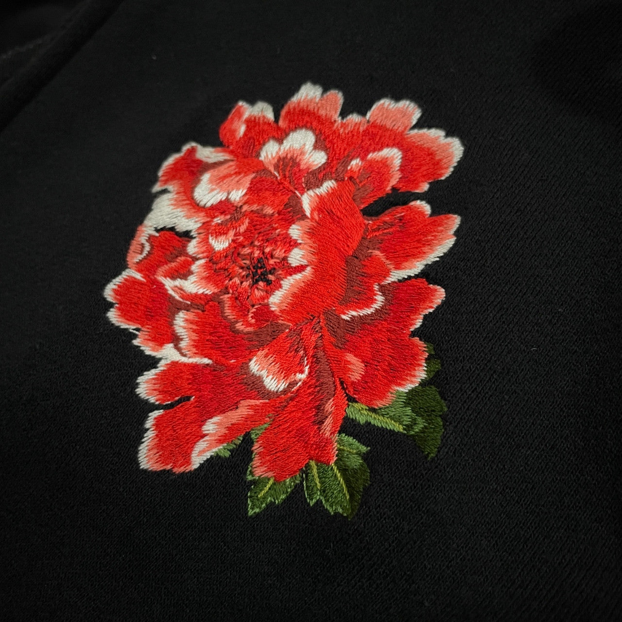 WILDSIDE Yohji Yamamoto 24AW Embroidery Zip Hoodie(Peony) 牡丹刺繍スウェットダブルジップハイネックパーカー 花 フーディ トップス アウター ワイルドサイド ヨウジヤマモト メンズ レディース ユニセックス