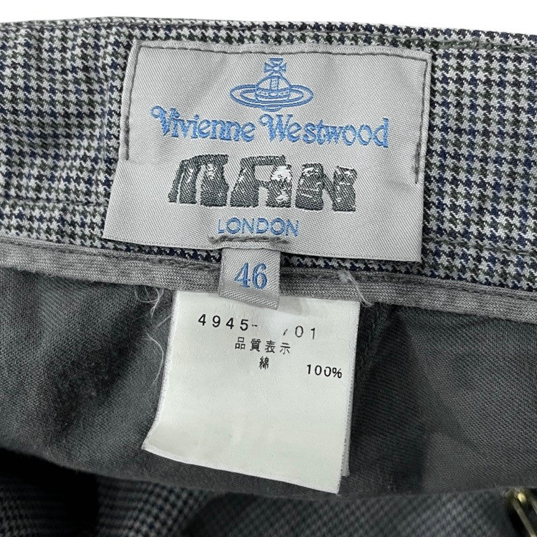 Vivienne Westwood MAN ムラ染めガンクラブチェックシンチバックサルエルパンツ ボトムス Archive 00s ヴィヴィアンウエストウッド マン メンズ