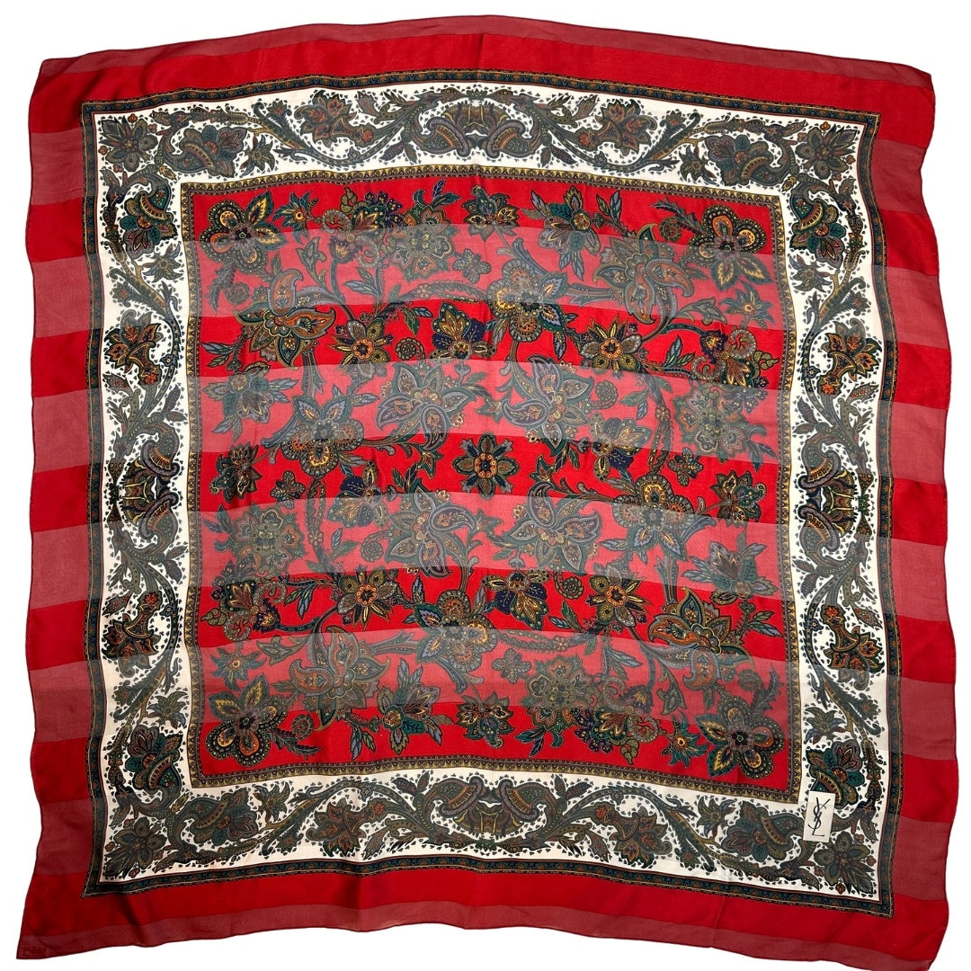 YVES SAINT LAURENT YVES SAINT LAURENT スカーフ ボタニカル