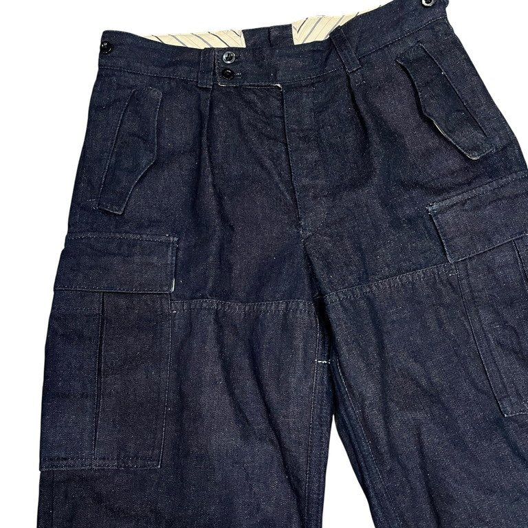 JUNYA WATANABE COMME des GARCONS MAN 04SS ステンシルプリントコットンリネンデニムカーゴパンツ Archive ボトムス ミリタリー アーミー ジュンヤワタナベ コムデギャルソン マン メンズ